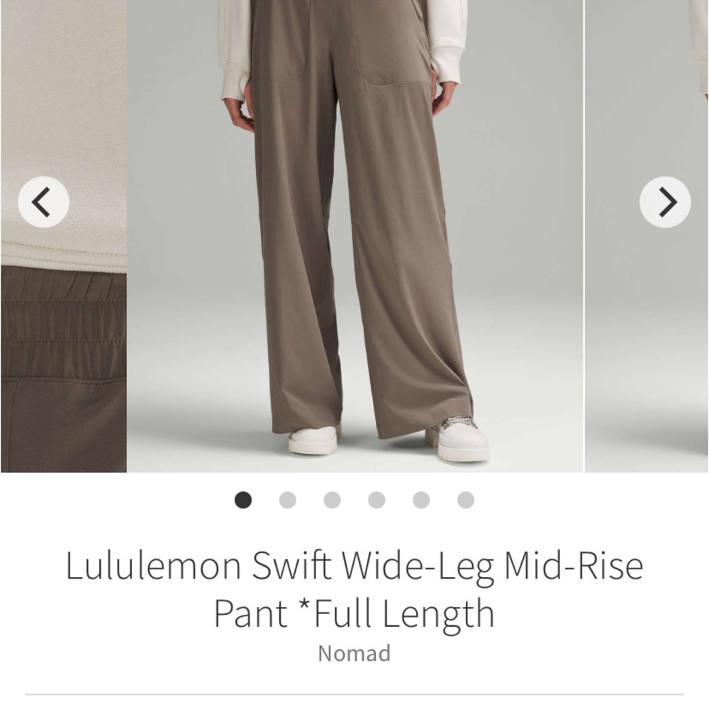 Lululemon Swift Wide-Leg Mid-Rise Pants - Nomad